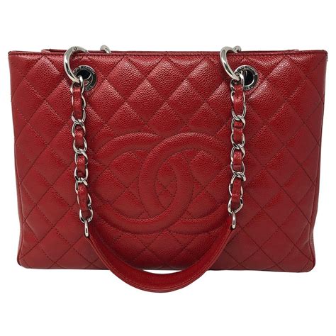 chanel grand shopping tote red|white Chanel grand shopper tote.